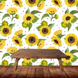 Zonnebloemen bloemengeel schattig behang