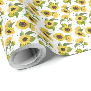 Zonnebloemen bloemengeel schattig inpakpapier