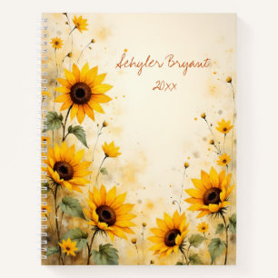Zonnebloemen Bloemenspiraalgebonden botanisch dagb Notitieboek