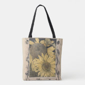 zonnebloemen, bloemontwerp tote bag (Achterkant)