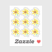 Zonnebloemen Bloemschildering Aquarel Sticker (Vel)