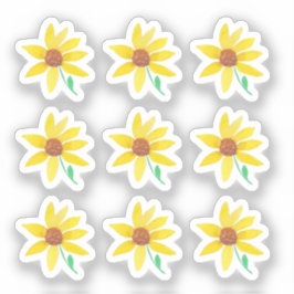 Zonnebloemen Bloemschildering Aquarel Sticker