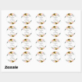 Zonnebloemen Blozen Roze Groene Planten Envelope Z Ronde Sticker (Vel)