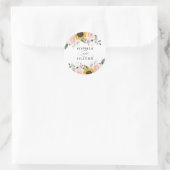 Zonnebloemen Blozen Roze Groene Planten Envelope Z Ronde Sticker (Tas)