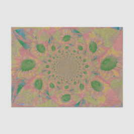 Zonnebloemen Blush Pink Green Abstract Art Decouti Tissuepapier