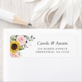 Zonnebloemen Blush Roze Bloemen Retour Adres Label (Insitu)