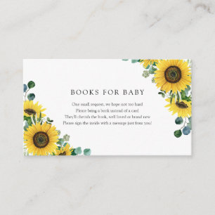 Zonnebloemen Boeken voor Baby insert kaart