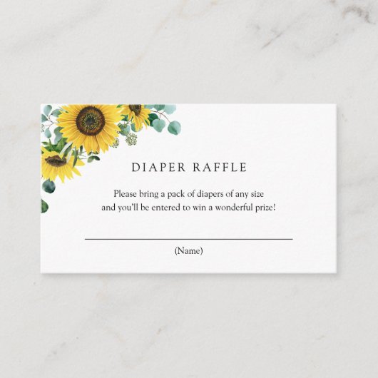 Zonnebloemen Boeken voor Baby insert kaart (Voorkant)