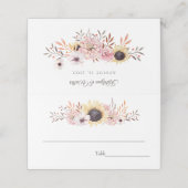 Zonnebloemen Boeket Bruiloft Plaatskaartjes (Buitenkant ongevouwen)