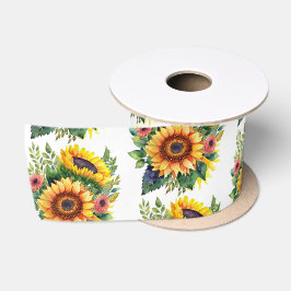 Zonnebloemen Boeket - Frans Landelijk Huisdecor Satijnen Lint