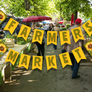 Zonnebloemen Boerenmarkt Vlaggetjes
