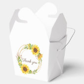 Zonnebloemen boho bruiloft bedankdoosjes (Geopend)