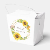 Zonnebloemen boho bruiloft bedankdoosjes (Achterkant)