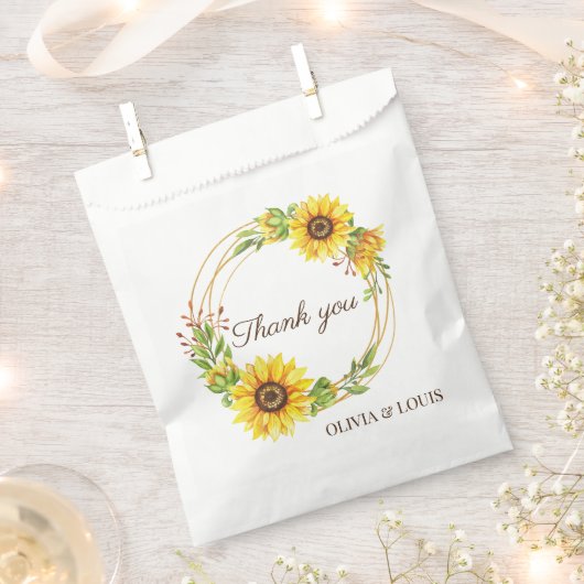 Zonnebloemen boho bruiloft bedankzakje (Geknipt)