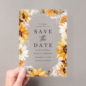 Zonnebloemen Boho Bruiloft Save The Date Acryl Uitnodigingen (Insitu (Draagbaar))