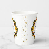 Zonnebloemen Boho Elegante Bruiloftsshower Papiere Papieren Bekers (Rechts)