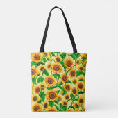 Zonnebloemen Boodschappentas Tote Bag (Achterkant)