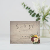 Zonnebloemen Bordeaux Marsala Goedkope Budget Brui Briefkaart (Staand voorkant)