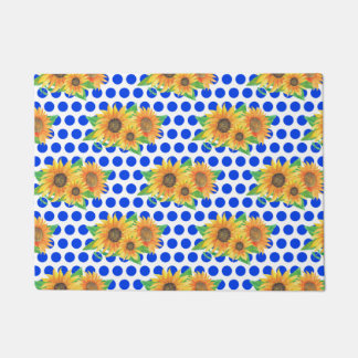 Zonnebloemen borduurwerk deurmat