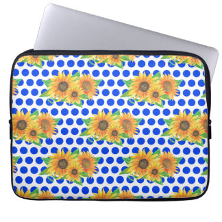 Zonnebloemen borduurwerk laptop sleeve