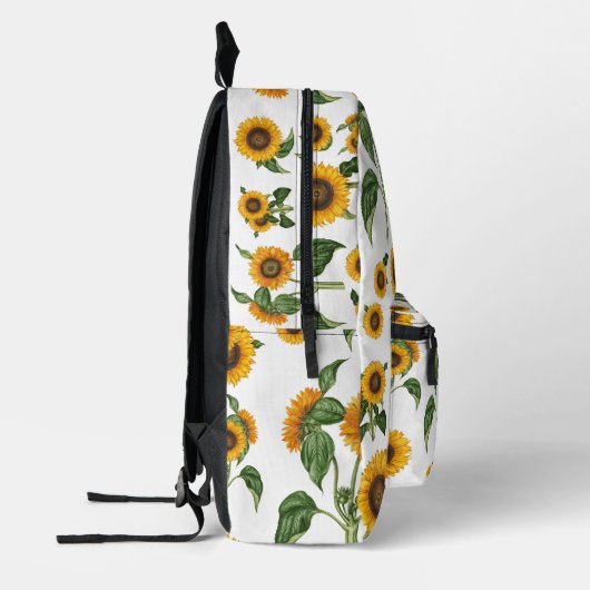 Zonnebloemen Botanisch gebladerte groen Bedrukte Rugzak (Links)