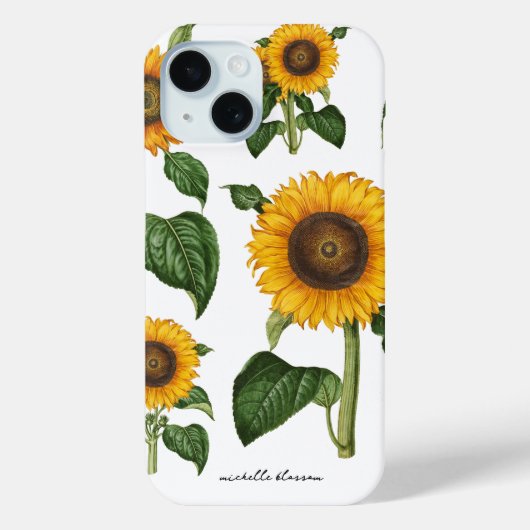 Zonnebloemen Botanisch gebladerte groen Case-Mate iPhone Case (Achterkant)