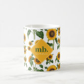 Zonnebloemen Botanisch gebladerte groen Koffiemok (Center)