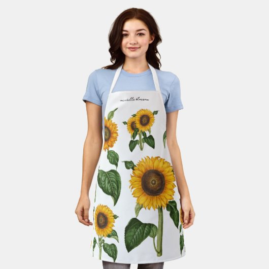 Zonnebloemen Botanisch gebladerte groen naam Schort (Gedragen)