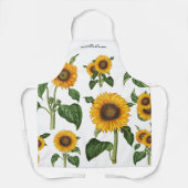 Zonnebloemen Botanisch gebladerte groen naam Schort (Voorkant)