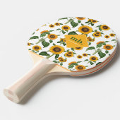 Zonnebloemen Botanisch gebladerte groen Tafeltennisbatje (Voorkant Gekanteld)