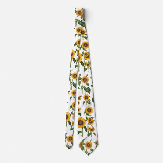 Zonnebloemen Botanisch groen Stropdas (Achterkant)