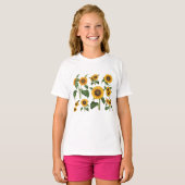 Zonnebloemen Botanisch groen T-shirt (Voorkant volledig)