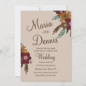  zonnebloemen botanische bruiloft kaart (Voorkant)