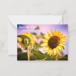 Zonnebloemen Botanische foto Save the Date Birthda Notitiekaartje