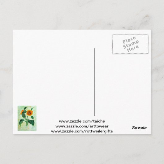  zonnebloemen Botanische Kunst Briefkaart (Achterkant)