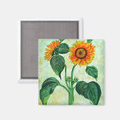 zonnebloemen Botanische Kunst Magneet (Voorkant / Achterkant)
