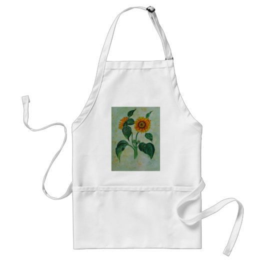 zonnebloemen Botanische Kunst Standaard Schort (Voorkant)