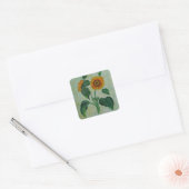 zonnebloemen Botanische Kunst Vierkante Sticker (Envelop)