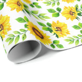 Zonnebloemen Botanische patroontuinbouwpartij Cadeaupapier (Rol Hoek)