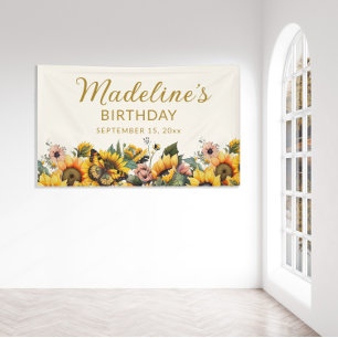 Zonnebloemen Boterfly Vrouwendag Spandoek