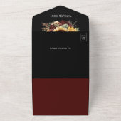 Zonnebloemen Bourgogne Bloemen QR Code Zwart Bruil All In One Uitnodiging (Buitenkant)