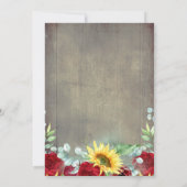 Zonnebloemen Bourgondië Bloemen Rustiek repetitie Kaart (Achterkant)
