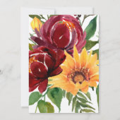 Zonnebloemen & Bourgondië Bloemendruppel Bourgondi Kaart (Achterkant)