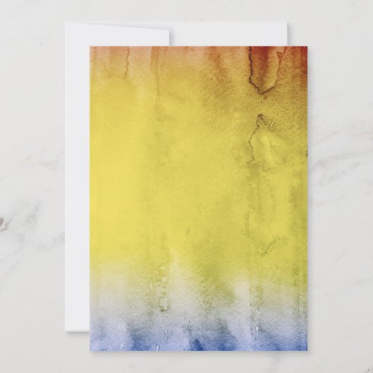 Zonnebloemen Bourgondië en Navy Blauw Bloemen Doop Kaart (Achterkant)