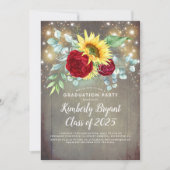 Zonnebloemen Bourgondië Rode rustieke Herfst Afstu Kaart (Voorkant)