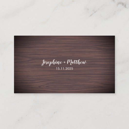 Zonnebloemen Bourgondië Roos Hout Bruiloft Website Visitekaartje (Achterkant)