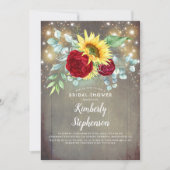 Zonnebloemen Bourgondische rustieke Herfst Vrijgez Kaart (Voorkant)