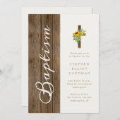 Zonnebloemen boven rustiek hout Elegant Script Doo Kaart (Voorkant / Achterkant)