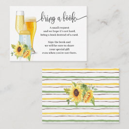 Zonnebloemen brengen een boek Bubbles Baby shower Plaatskaartje
