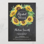 Zonnebloemen Bridal Shower Invitation Chalkboard Kaart<br><div class="desc">Zonnebloemen Bridal Shower Invitation with chalkboard background. Lente,  zomer,  najaar Vrijgezellenfeest nodigt uit. Voor verdere aanpassing,  te klikken gelieve de knoop "van de Aanpassing het"en ons ontwerphulpmiddel te gebruiken om deze sjabloon te wijzigen.</div>